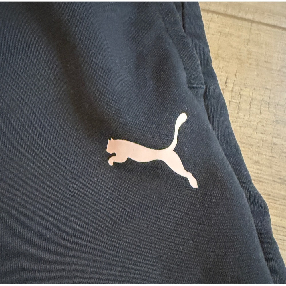 Puma Essentials Black Joggers Rose Gold Logo Sweatpants 671207-01 Womens Small
